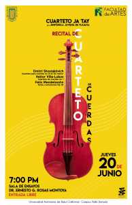 Cuarteto Ja´Tay, Recital de cuarteto de cuerdas en Ensenada @ Facultad de Artes Ensenada