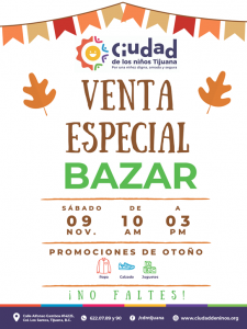 Ciudad de los Niños invita a la venta especial de Bazar con promociones de otoño-invierno